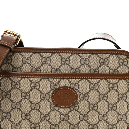 Gucci GG Supreme Monogram Azalea Calfskin Mini Retro Interlocking G Shoulder Bag Beige Ebony Brown Sugar 8 of 11
