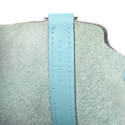 Hermes Taurillon Clemence Picotin Lock 18 PM Bleu Atoll 7 of 9