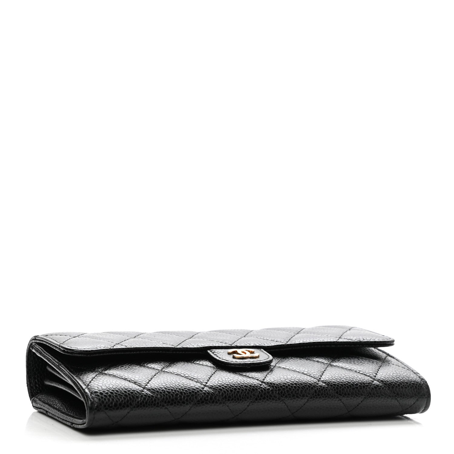 Chanel Caviar Quilted Large Gusset Flap Wallet Black 4 of 8