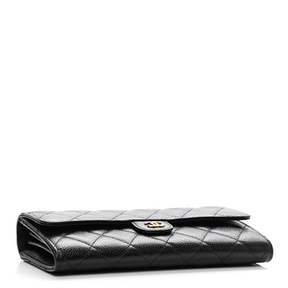 Chanel Caviar Quilted Large Gusset Flap Wallet Black 4 of 8