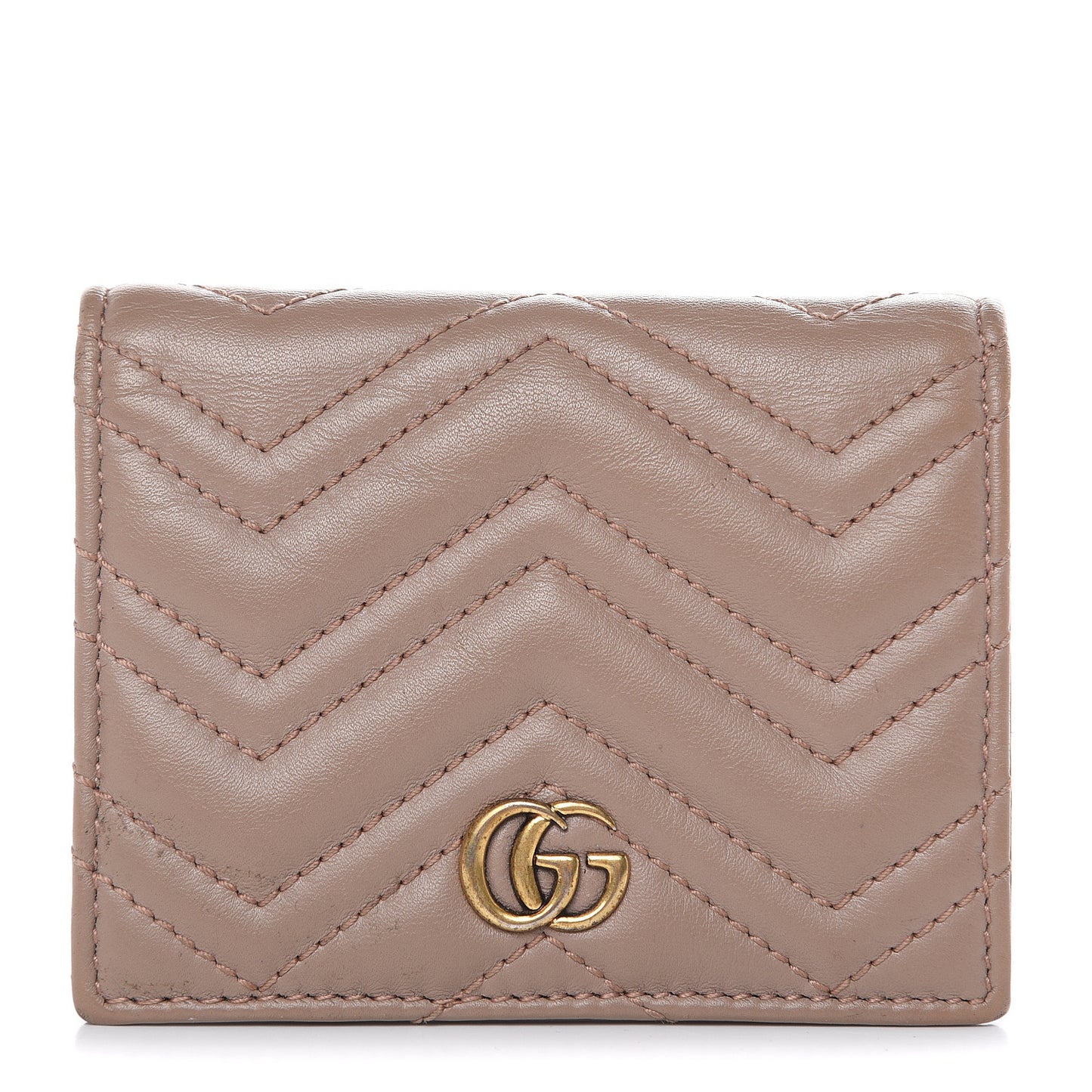 Calfskin Matelasse GG Marmont Card Case Porcelain Rose