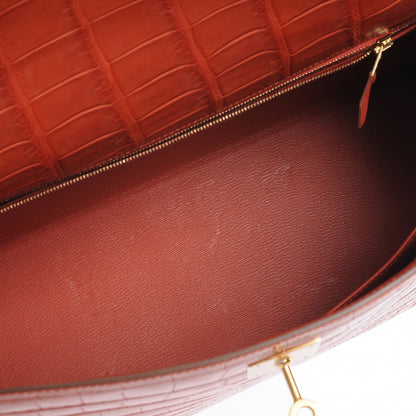 Hermes Matte Niloticus Crocodile Kelly 35 Sanguine 15 of 16