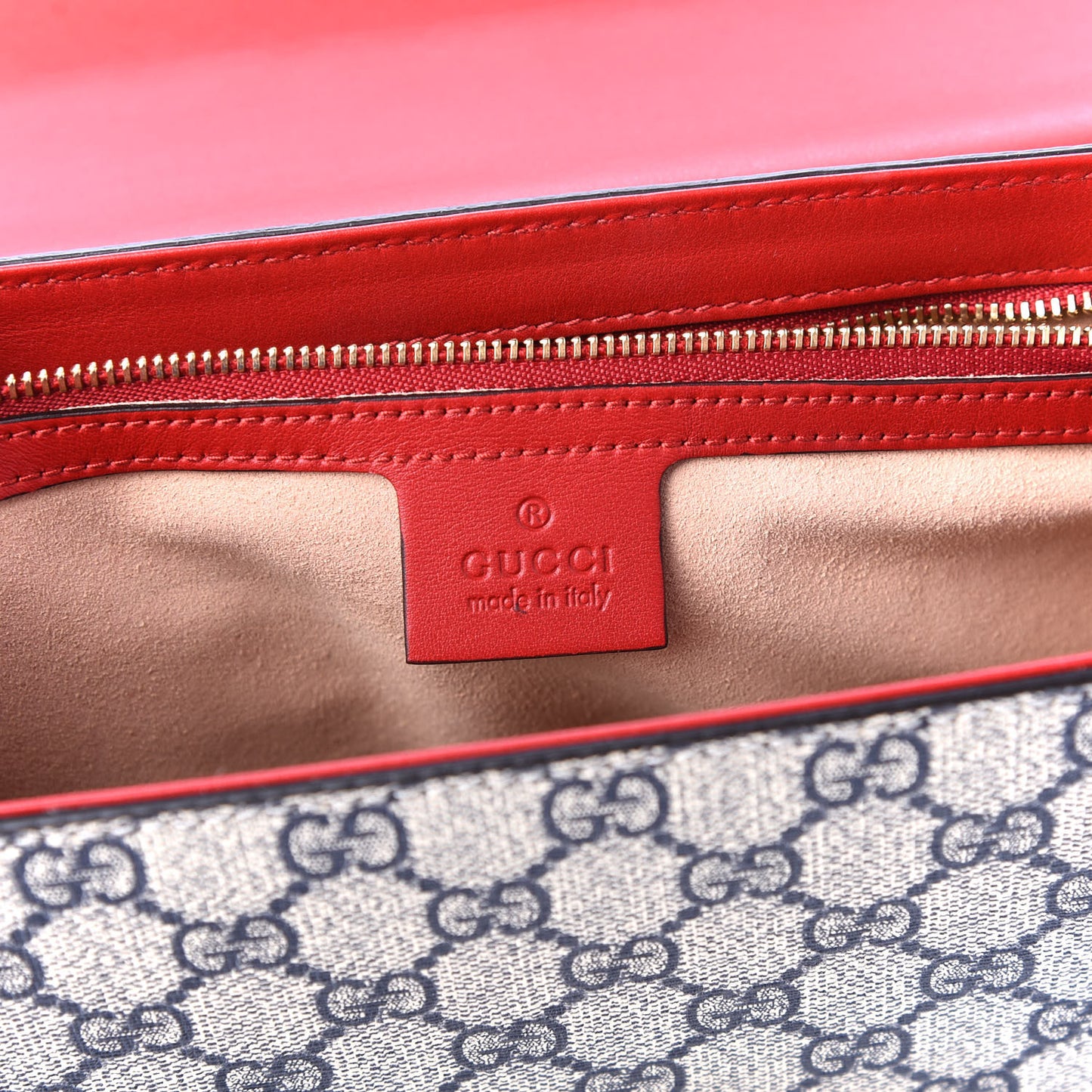 GG Supreme Monogram Moon Calfskin Medium Padlock Shoulder Bag Beige Blue Hibiscus Red Mystic White