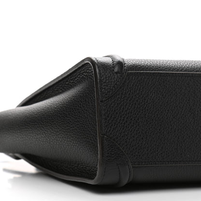 Celine Drummed Calfskin Nano Luggage Black 9 of 10