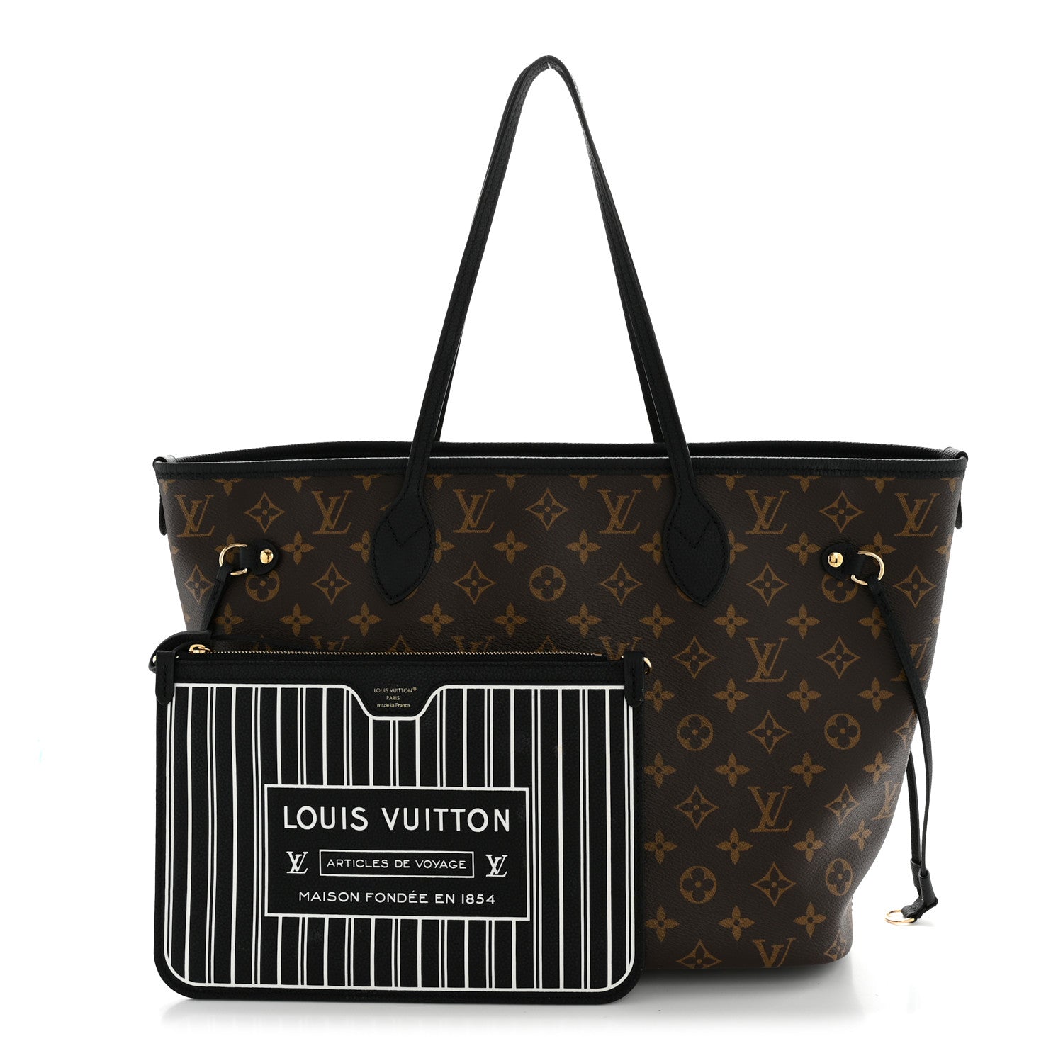 Louis Vuitton Monogram Calfskin Neo Neverfull Inside Out MM Black 4 of 19