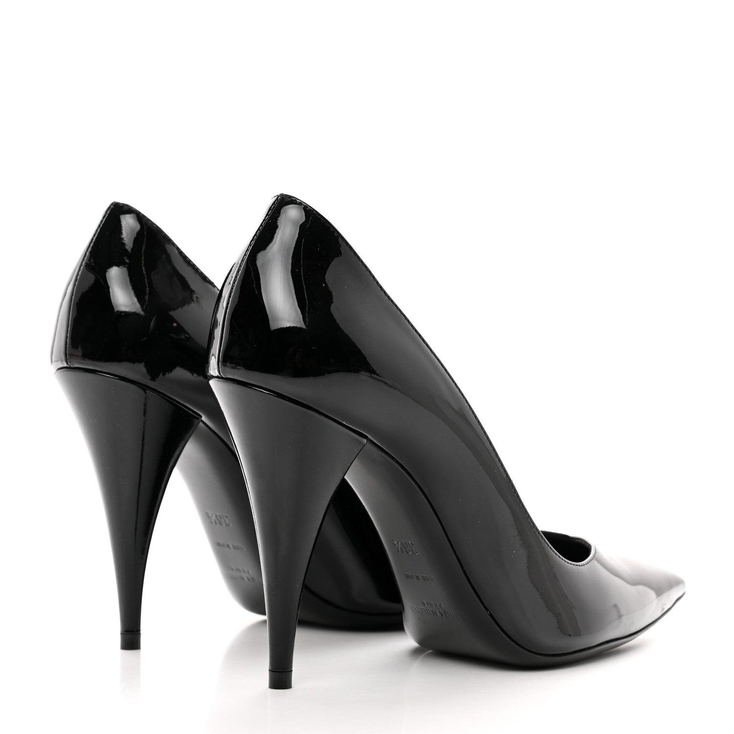 Saint Laurent Patent Calfskin Kiki 100 Pumps 36.5 Black 4 of 8