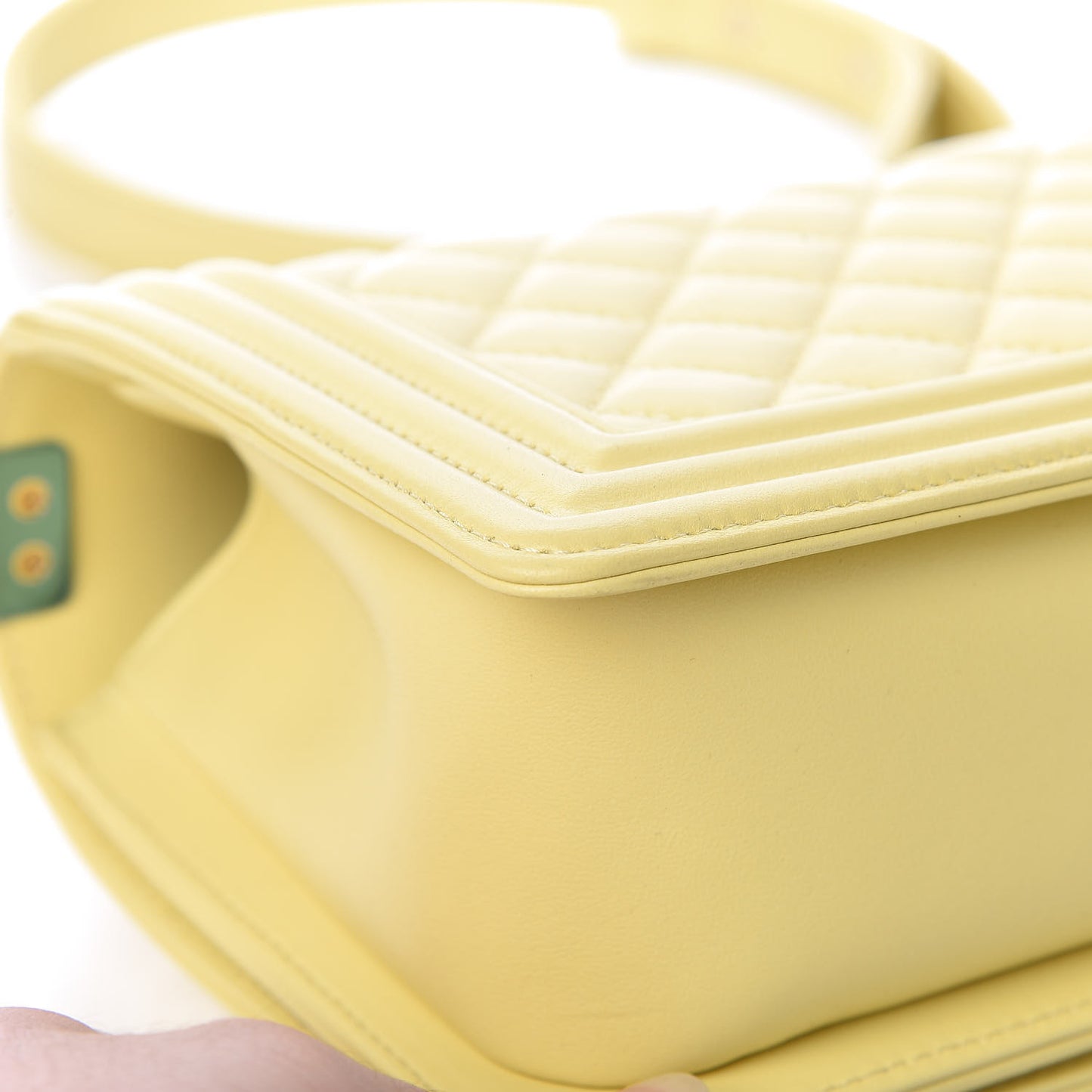 Lambskin Quilted Medium Boy Flap Yellow