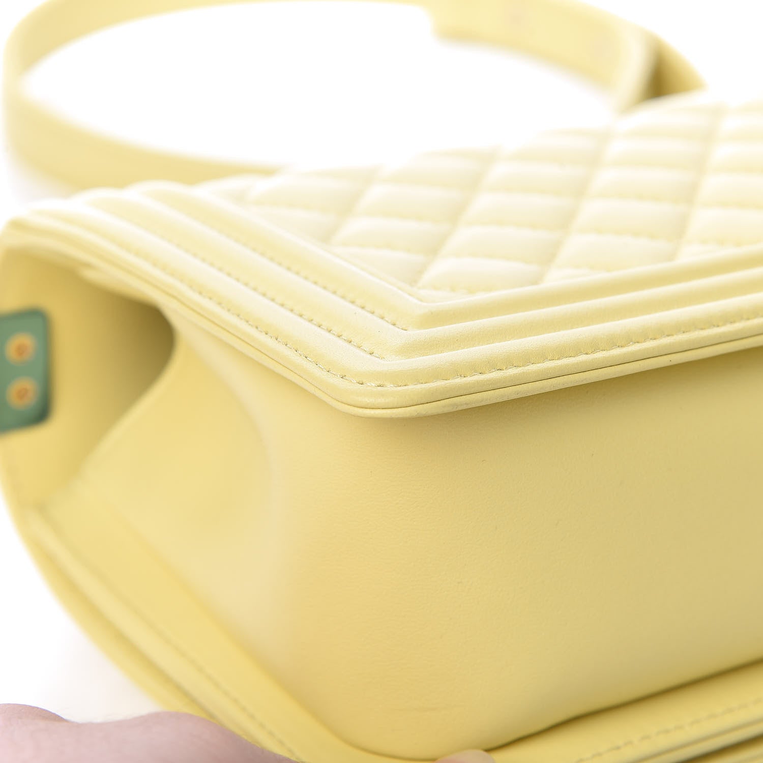 Chanel Lambskin Quilted Medium Boy Flap Yellow 13 of 14