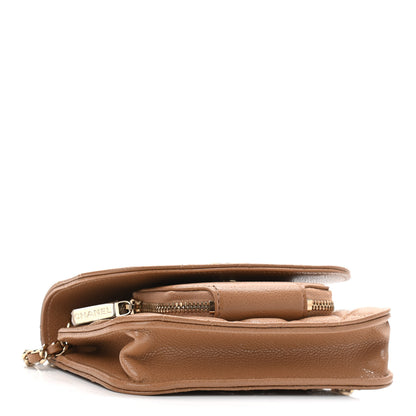 Chanel Caviar Quilted Business Affinity Clutch With Chain Flap Dark Beige 4 of 12