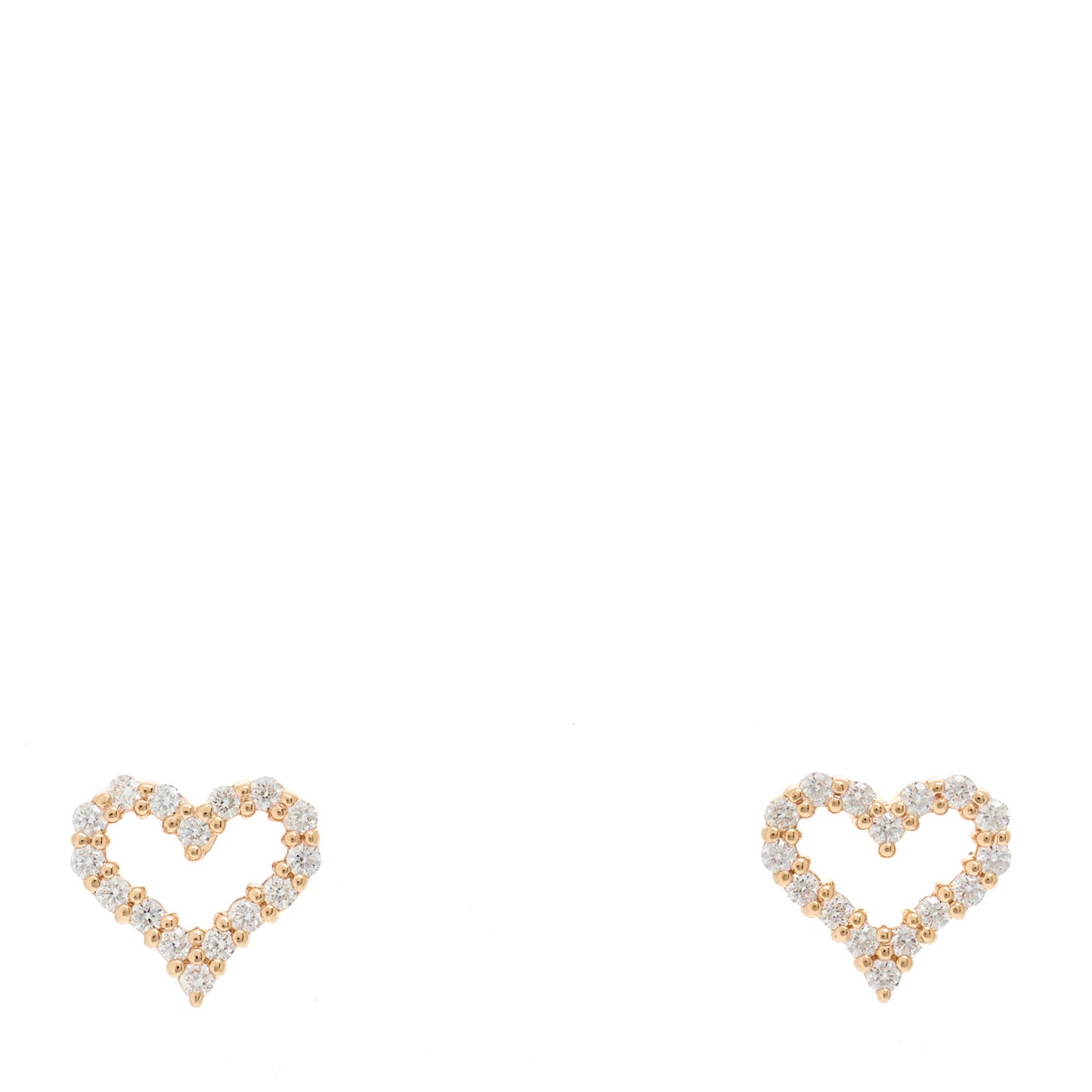 18K Rose Gold Diamond Extra Mini Heart Earrings
