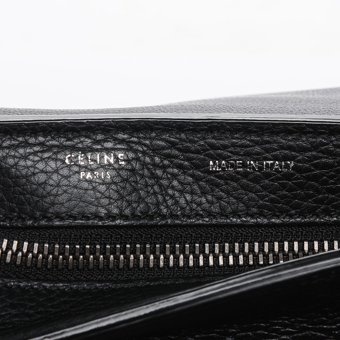 Drummed Calfskin Suede Small Trapeze Black