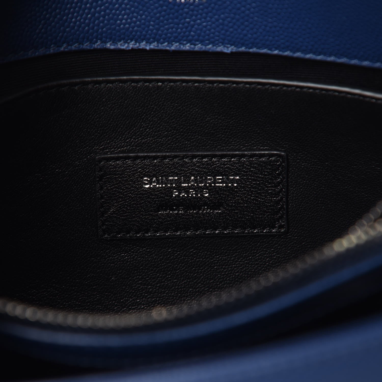 Saint Laurent Grain De Poudre Small West Hollywood Monogram Fold-Over Bag Denim 6 of 9