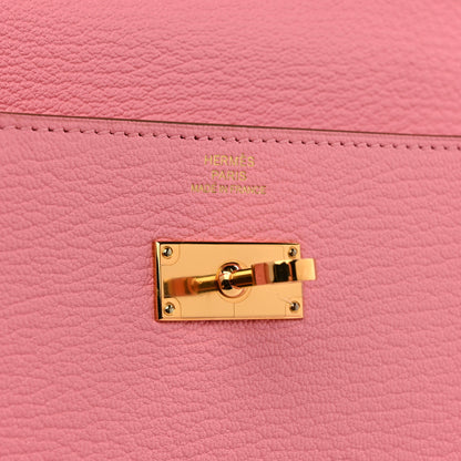 Hermes Chevre Mysore Kelly Longue Wallet Rose Confetti 7 of 10