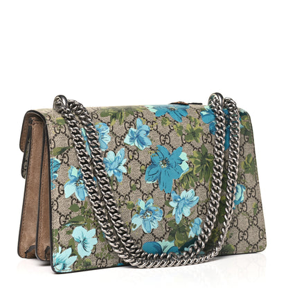 Gucci GG Supreme Monogram Blooms Print Embroidered Small Dionysus Shoulder Bag Blue Taupe 2 of 4