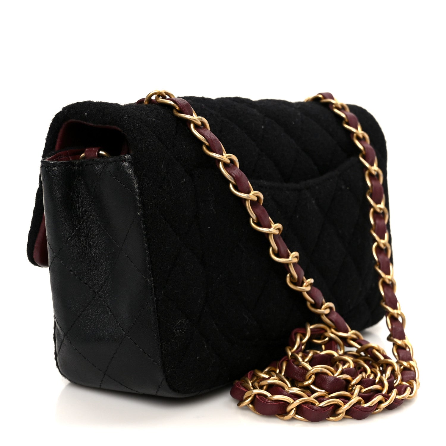 Chanel Felt Quilted Paris-Hamburg Charms Mini Rectangular Flap Black 3 of 11