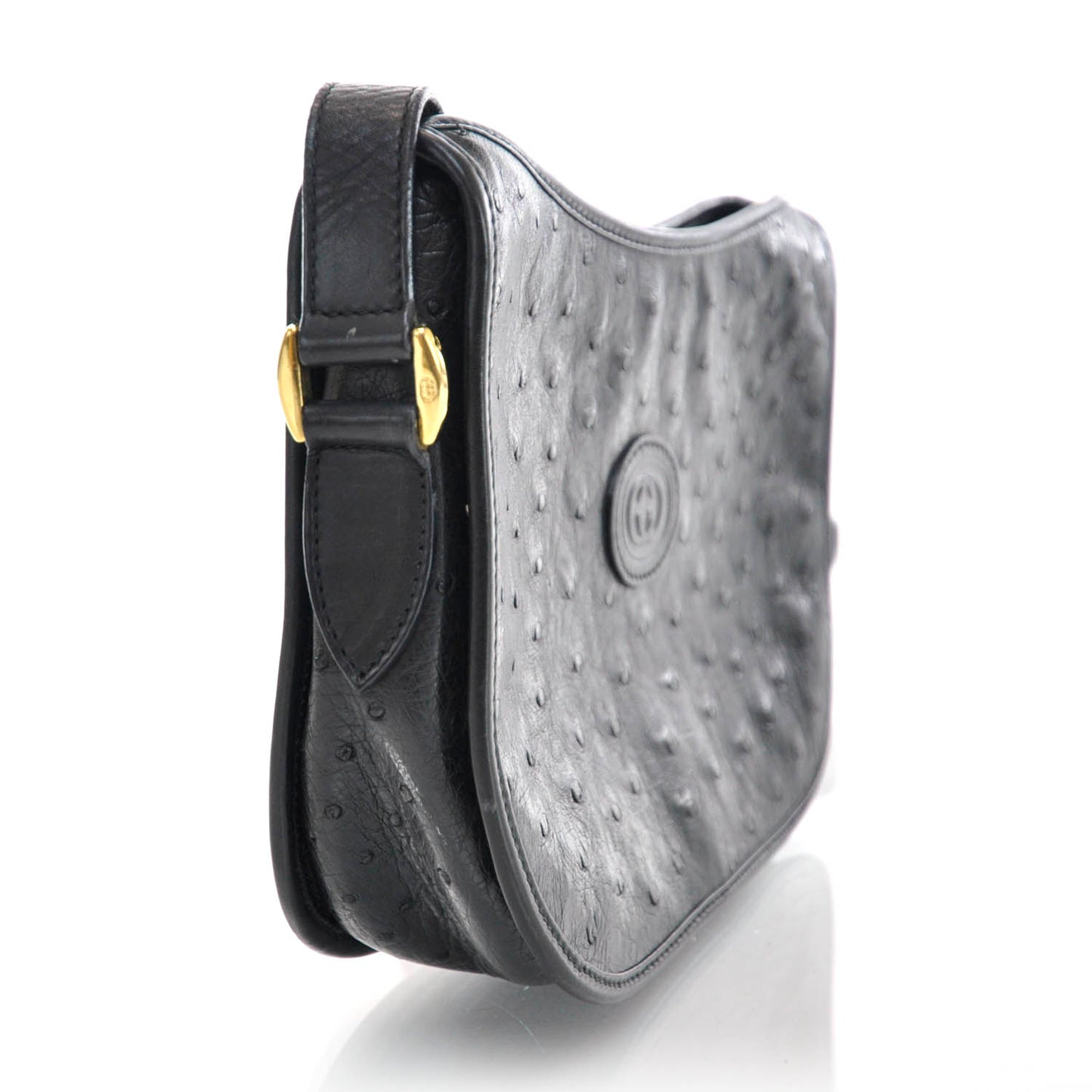 Ostrich Shoulder Bag Black