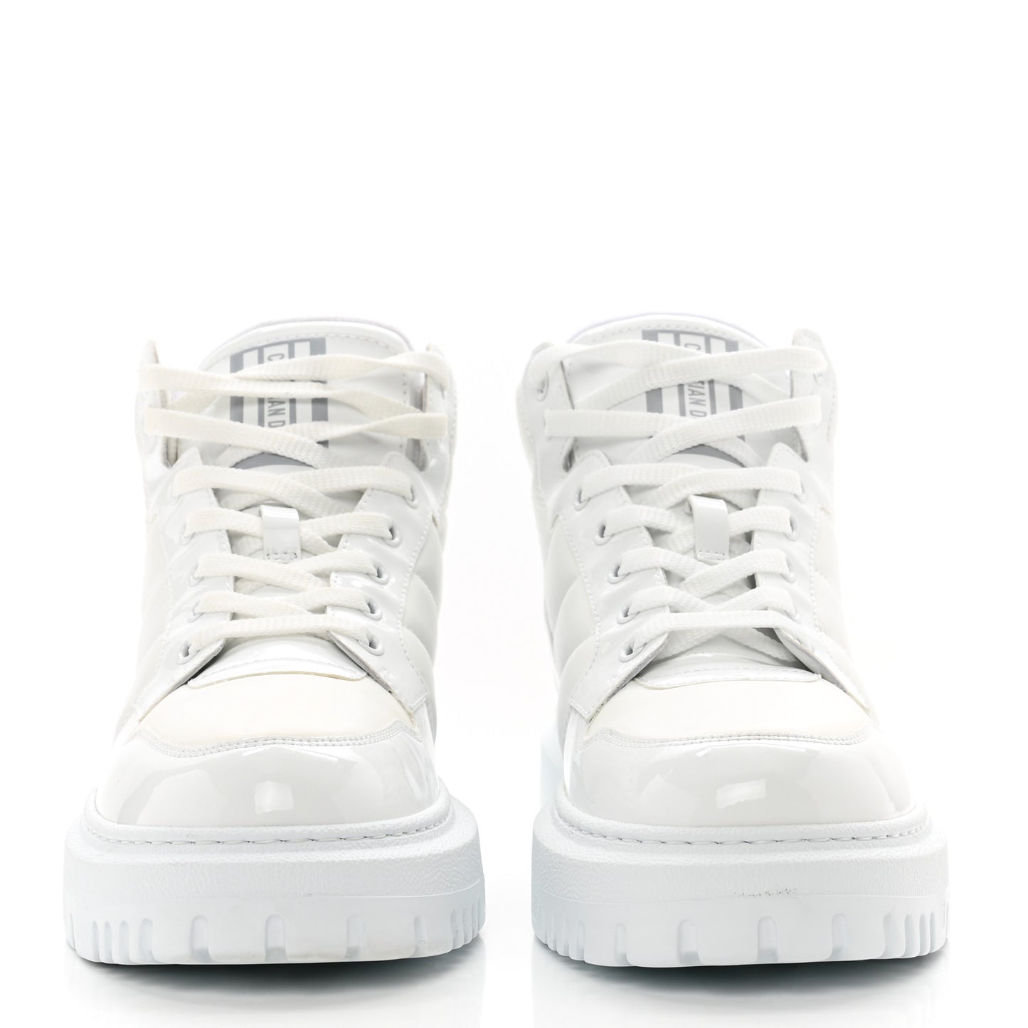 Nylon Fabric Womens D-Player High Top Sneakers 39.5 White Grey