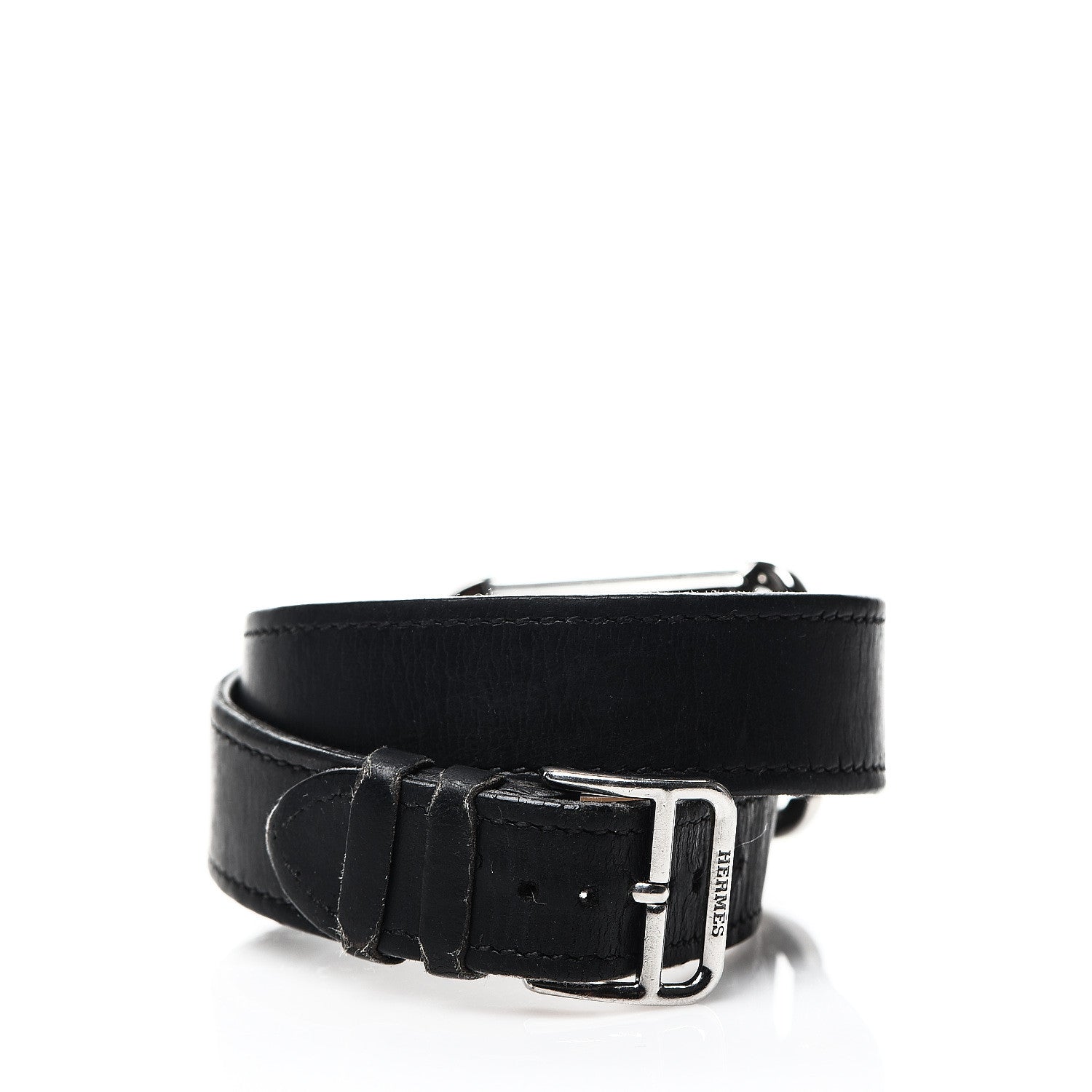 Hermes Stainless Steel Barenia 29mm Cape Cod Double Tour Quartz Watch Noir 3 of 8