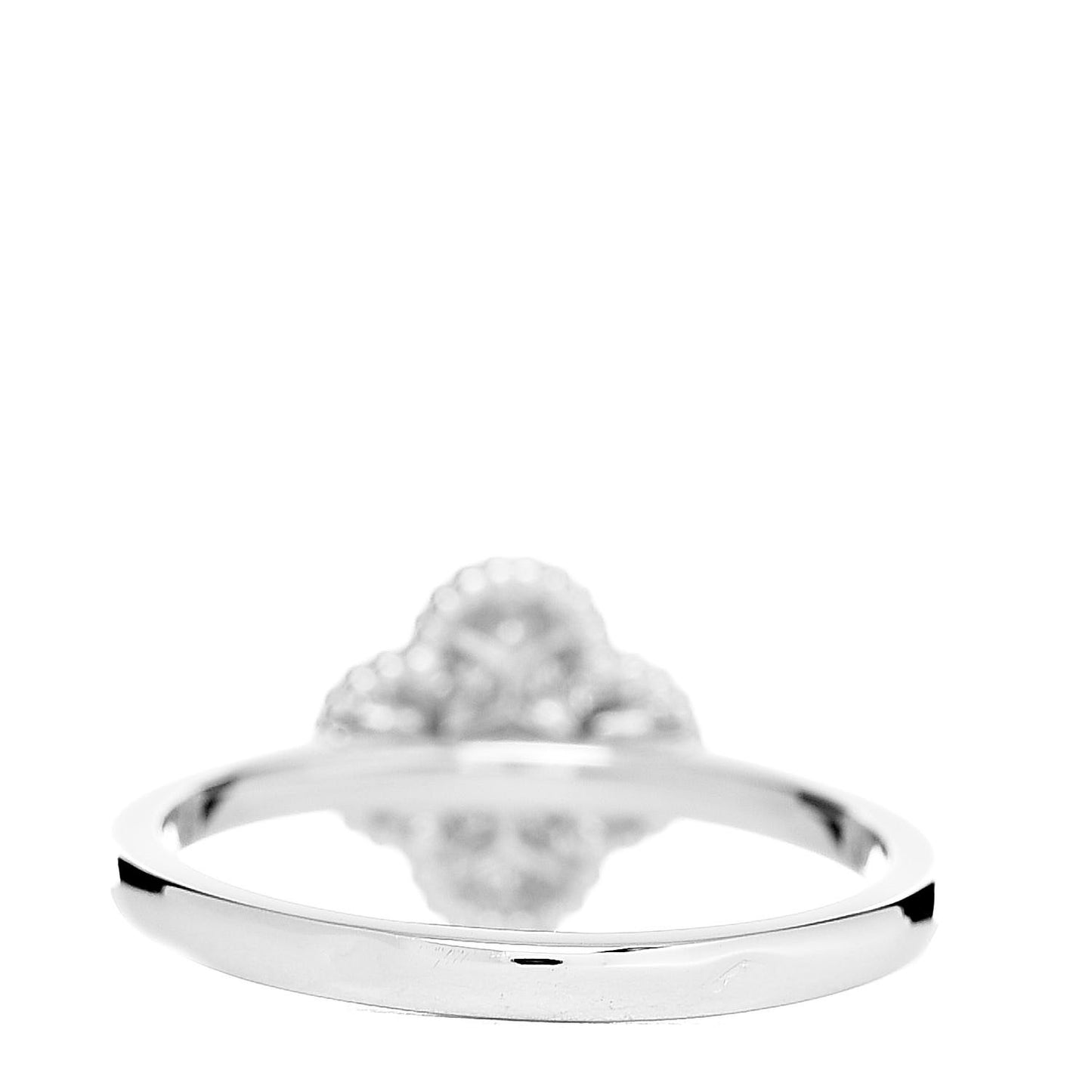 18K White Gold Diamond Sweet Alhambra Ring 50 5.25