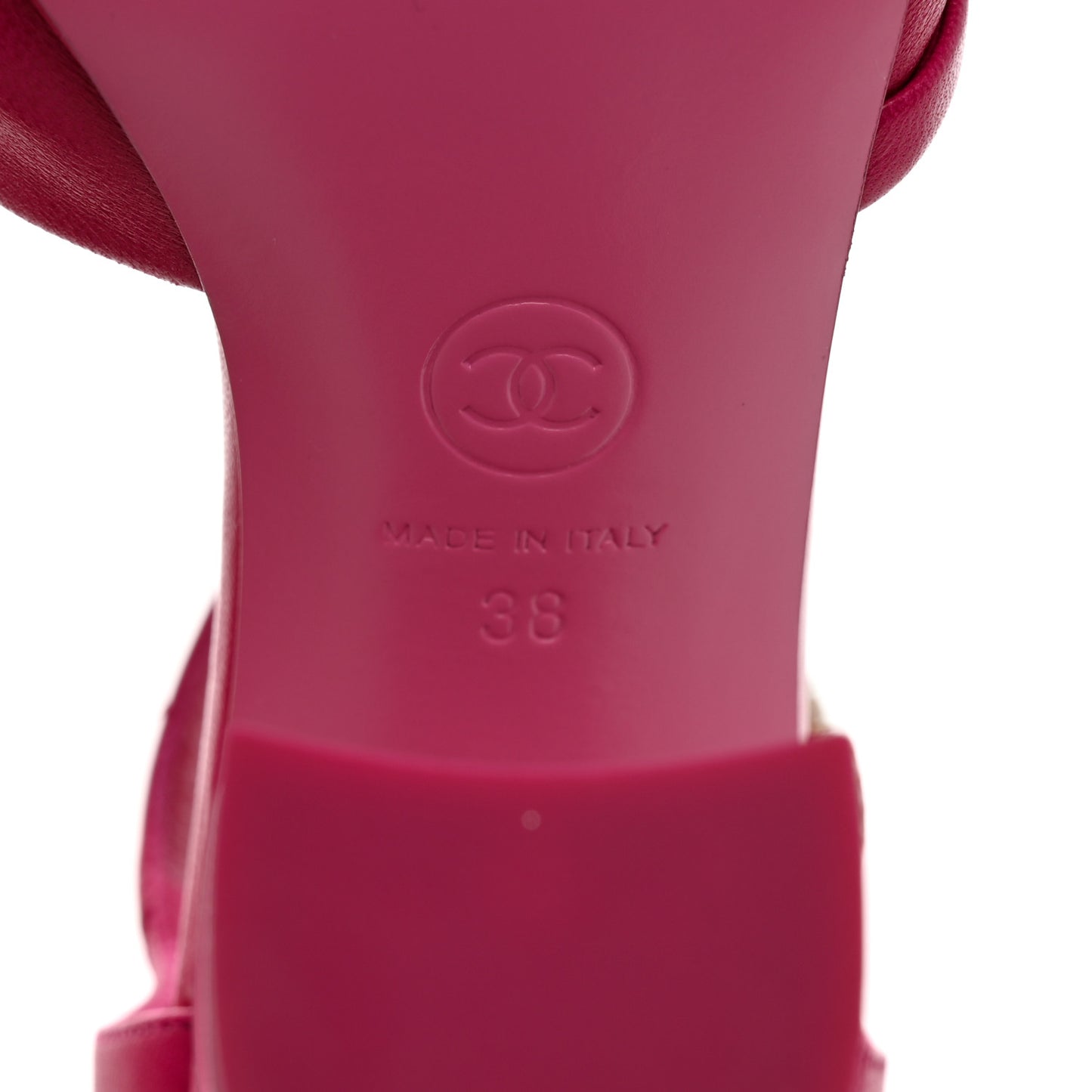 Lambskin Pearl CC Sandals 38 Pink