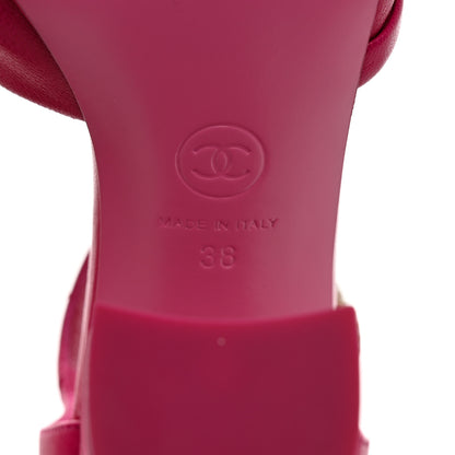 Chanel Lambskin Pearl CC Sandals 38 Pink 7 of 10