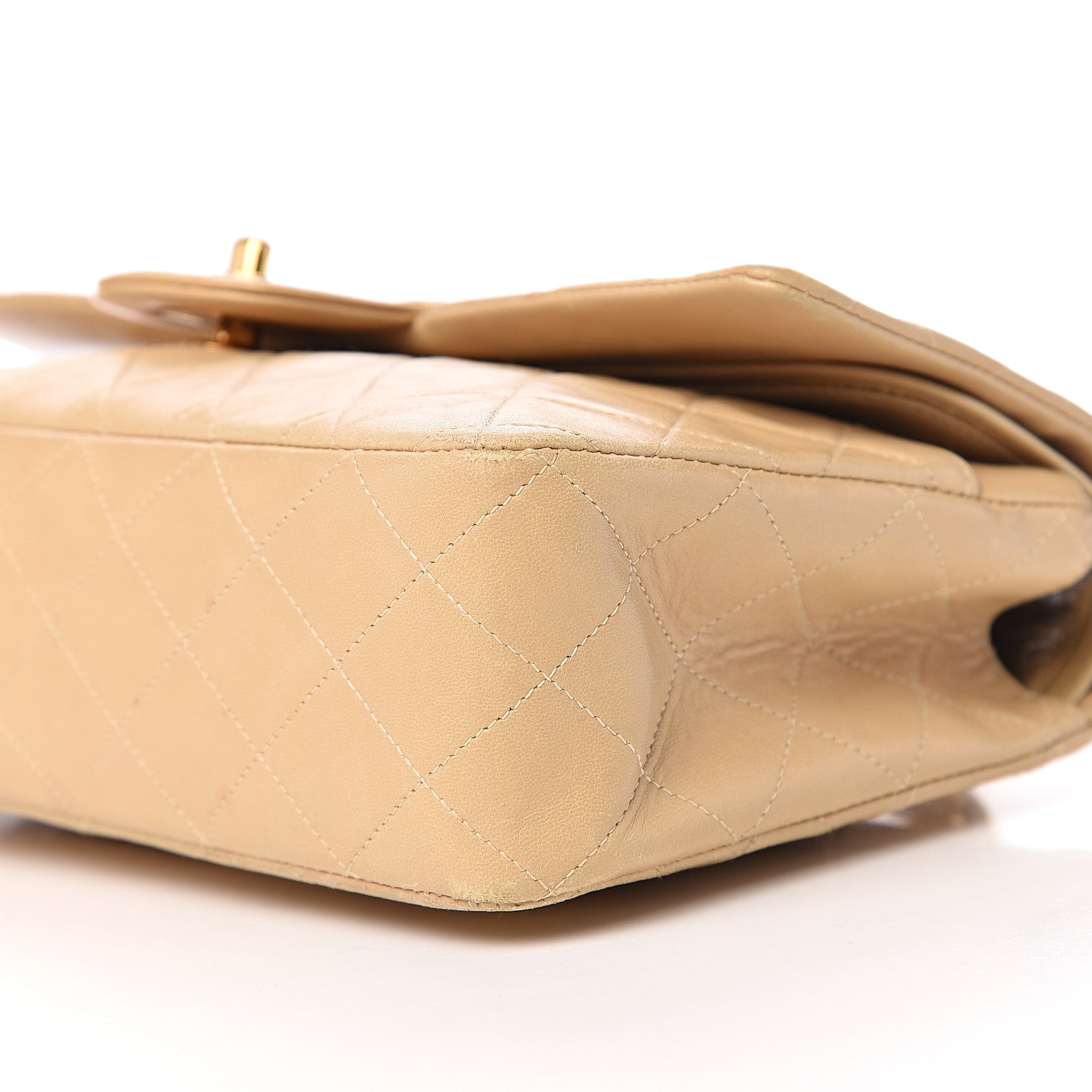 Chanel Lambskin Quilted Medium Double Flap Beige 14 of 15