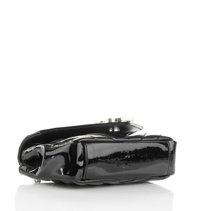 Saint Laurent Patent Matelasse Chevron Monogram Classic Baby Chain Bag Black 4 of 8