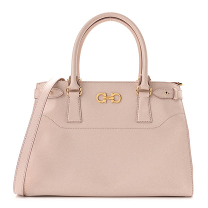 Salvatore Ferragamo Printed Calfskin Beky Tote Macaron 1 of 11