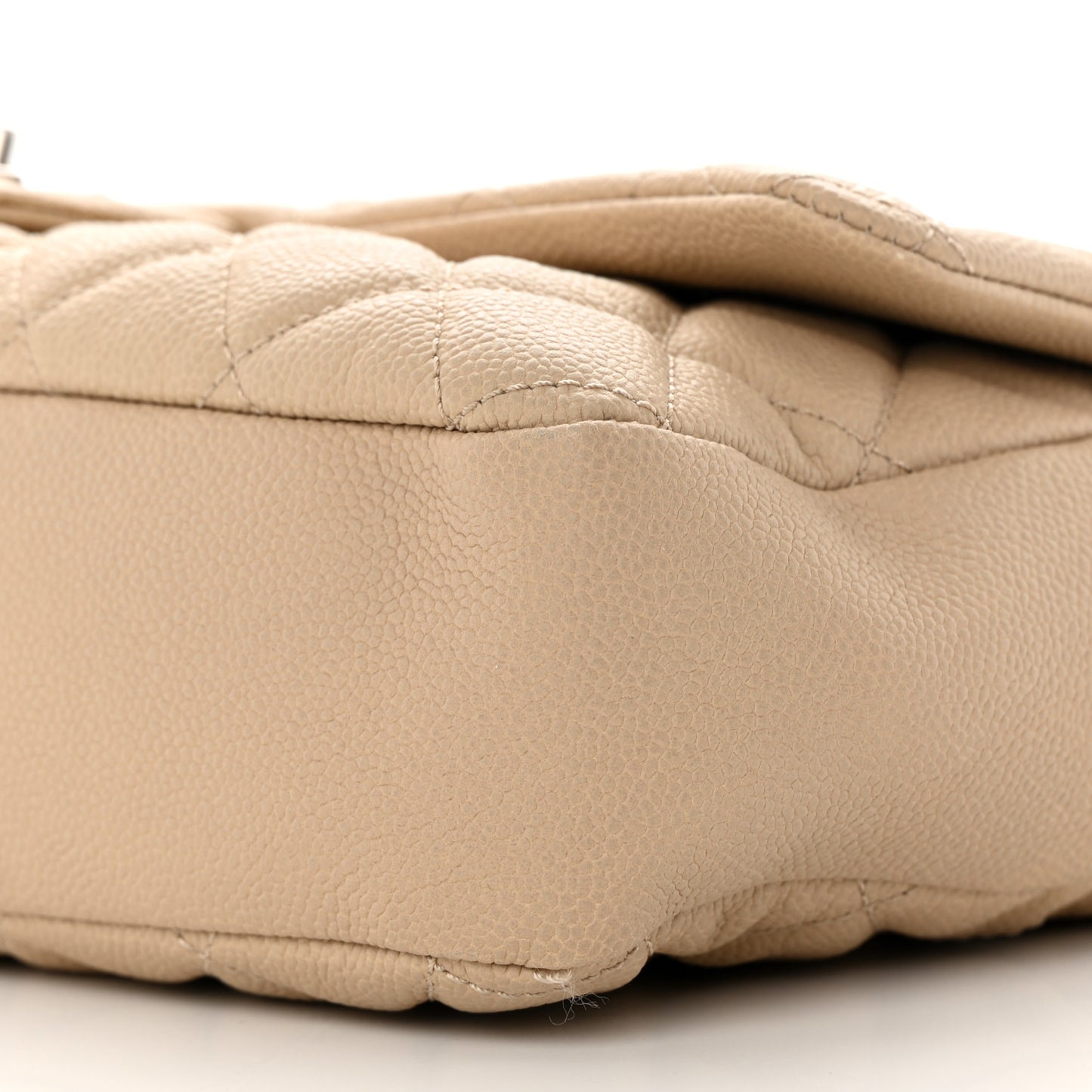 Caviar Quilted Jumbo Easy Flap Beige