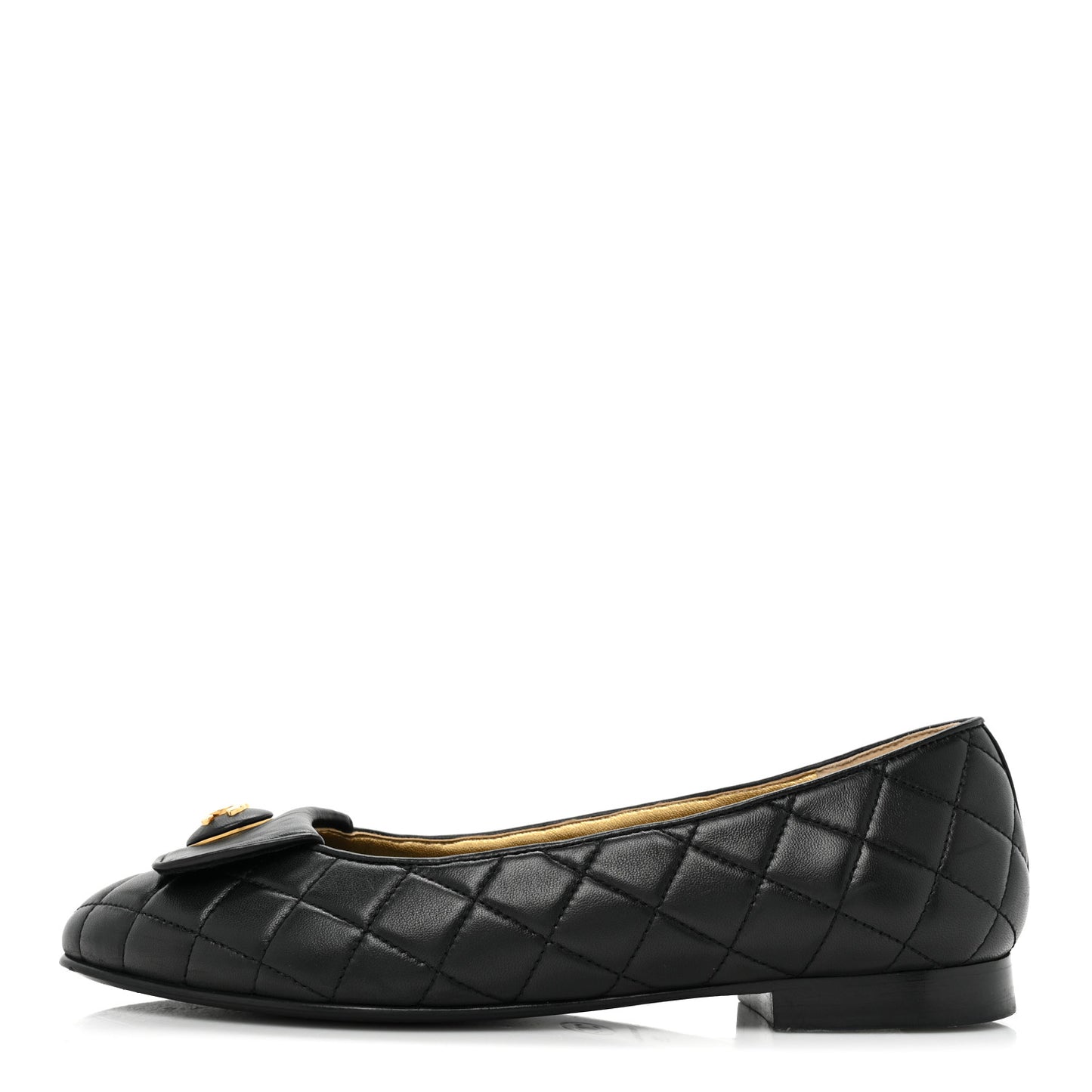Lambskin Quilted CC Ballerina Flats 36.5 Black 39 Black