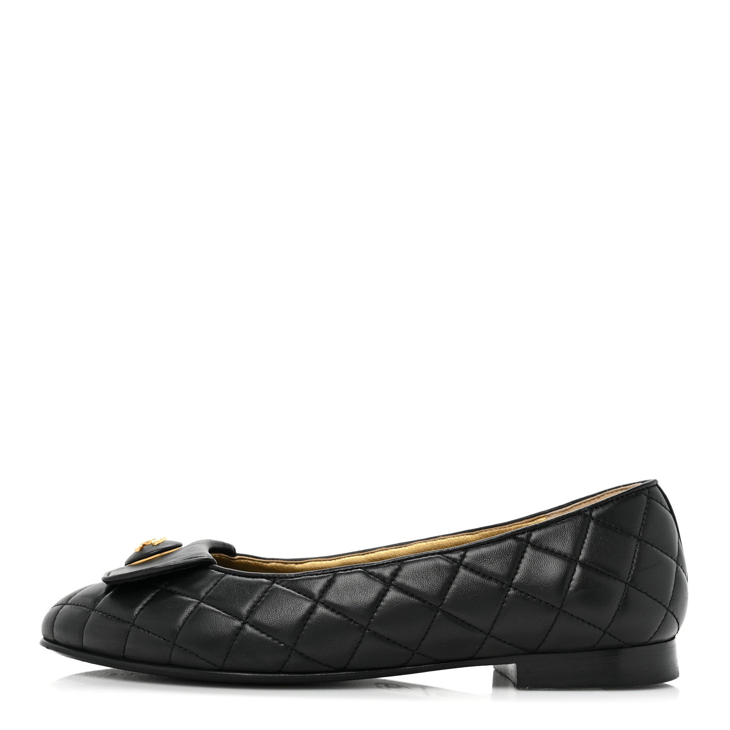 Chanel Lambskin Quilted CC Ballerina Flats 36.5 Black 39 Black 1 of 11
