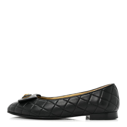 Chanel Lambskin Quilted CC Ballerina Flats 36.5 Black 39 Black 1 of 11