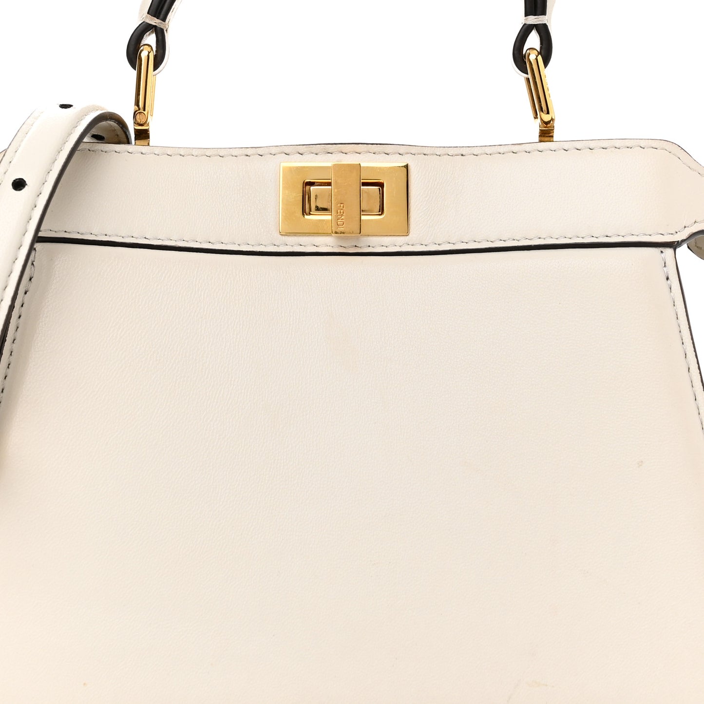 Shiny Nappa Petite Peekaboo I SEE U Satchel White
