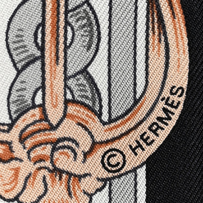 Hermes Silk Bride De Cour Twilly Black White Or Rose 2 of 5