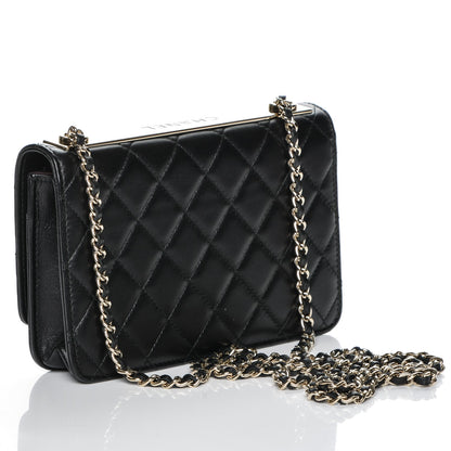 Chanel Lambskin Quilted Trendy CC Wallet On Chain WOC Black 3 of 9