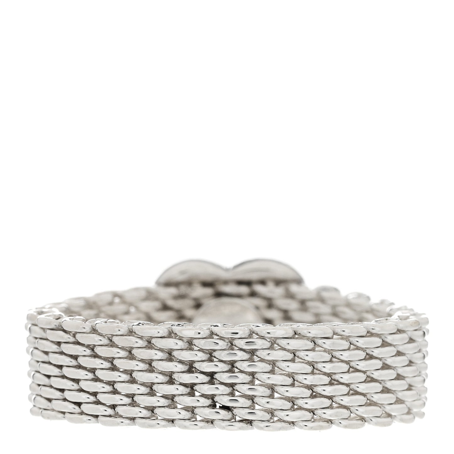 Sterling Silver Somerset Mesh Heart Ring 56 7.75
