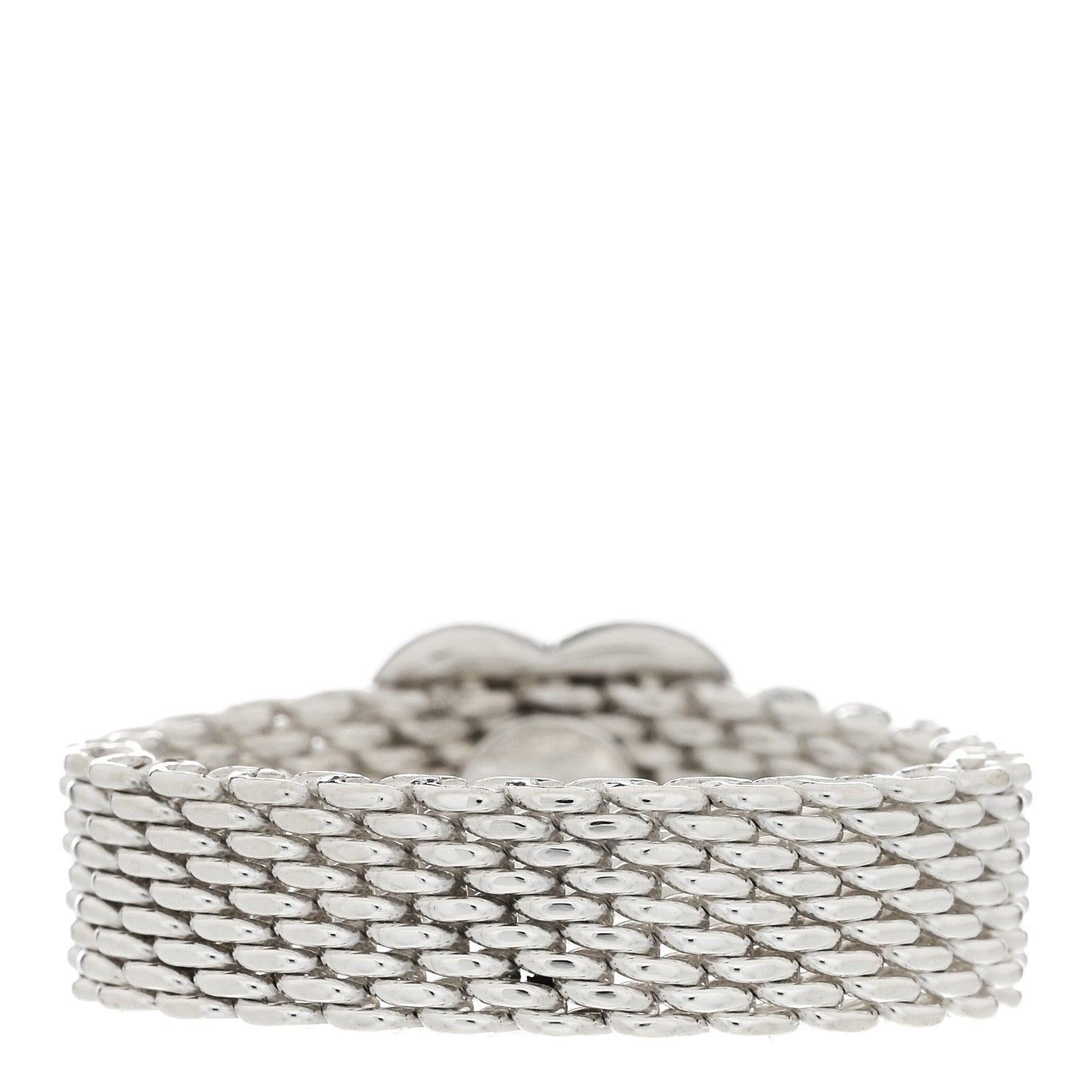 Tiffany Sterling Silver Somerset Mesh Heart Ring 56 7.75 3 of 4