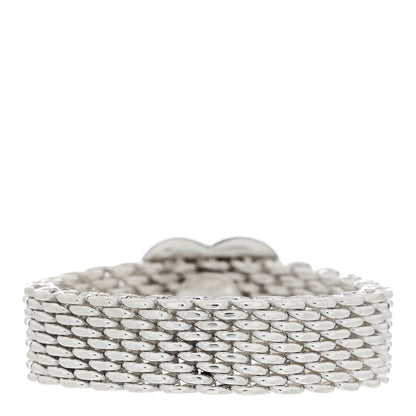 Tiffany Sterling Silver Somerset Mesh Heart Ring 56 7.75 3 of 4