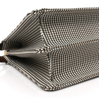 Fendi Wool Fabric Jacquard Cuoio Large Houndstooth FF 1974 Medium Peekaboo I SEE U Satchel Beige Tobacco Moro 6 of 7