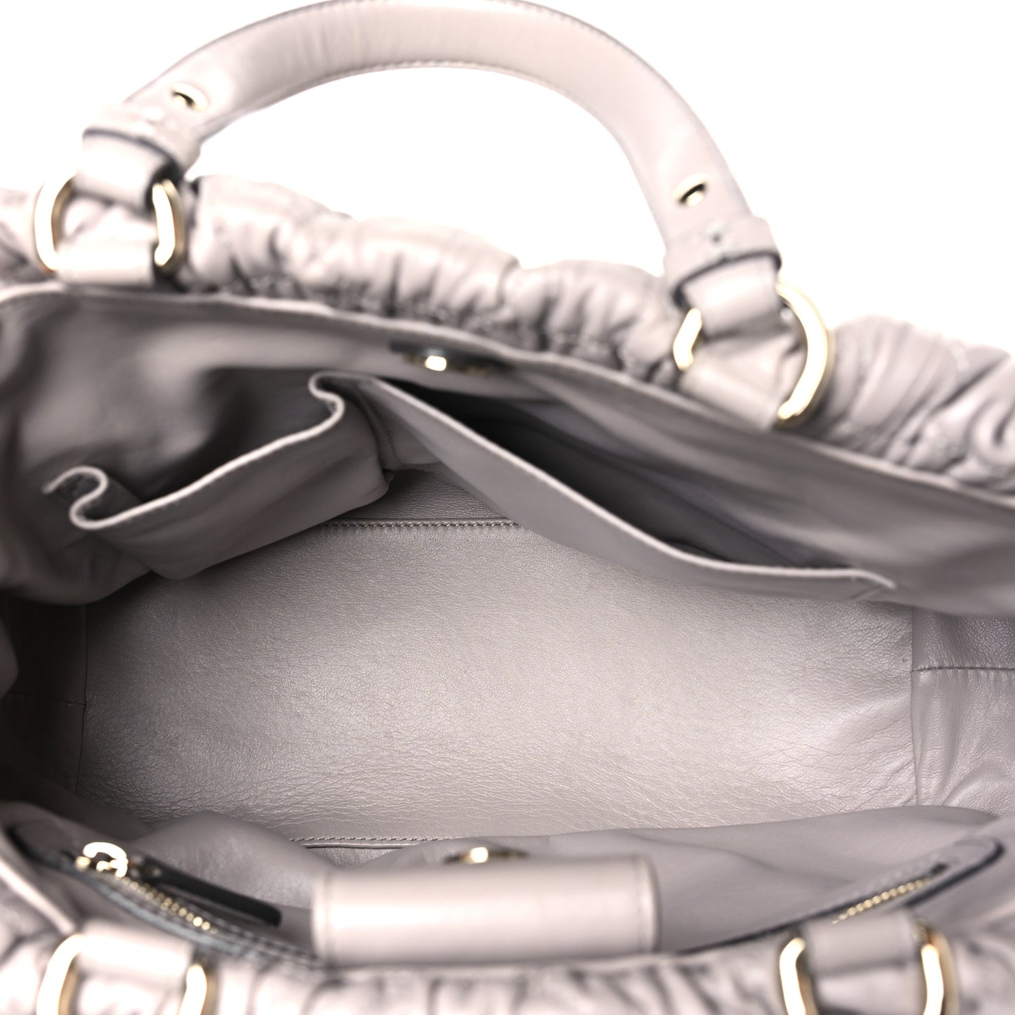 Gaufre Lambskin Cannage Delices Tote Grey