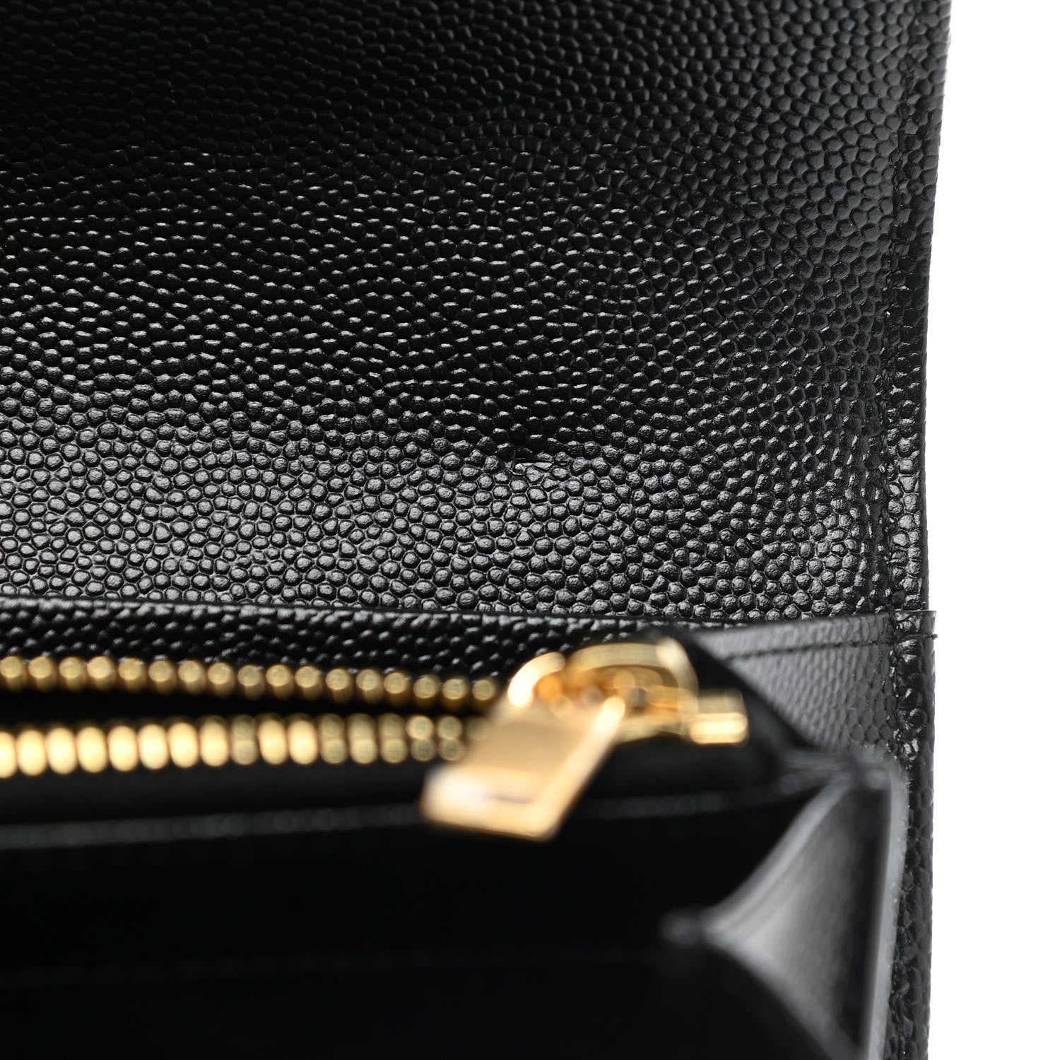 Saint Laurent Grain De Poudre Matelasse Chevron Monogram Flap Wallet Black 6 of 8