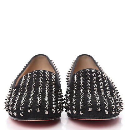 Christian Louboutin Suede Mens Rollerboy Spikes Flat Loafers 39.5 Black 2 of 14