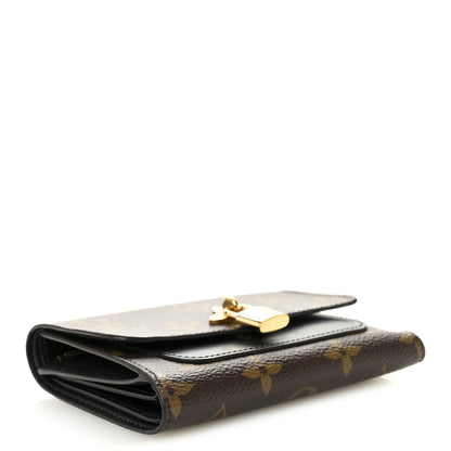Louis Vuitton Monogram Flower Lock Compact Wallet Black 4 of 7