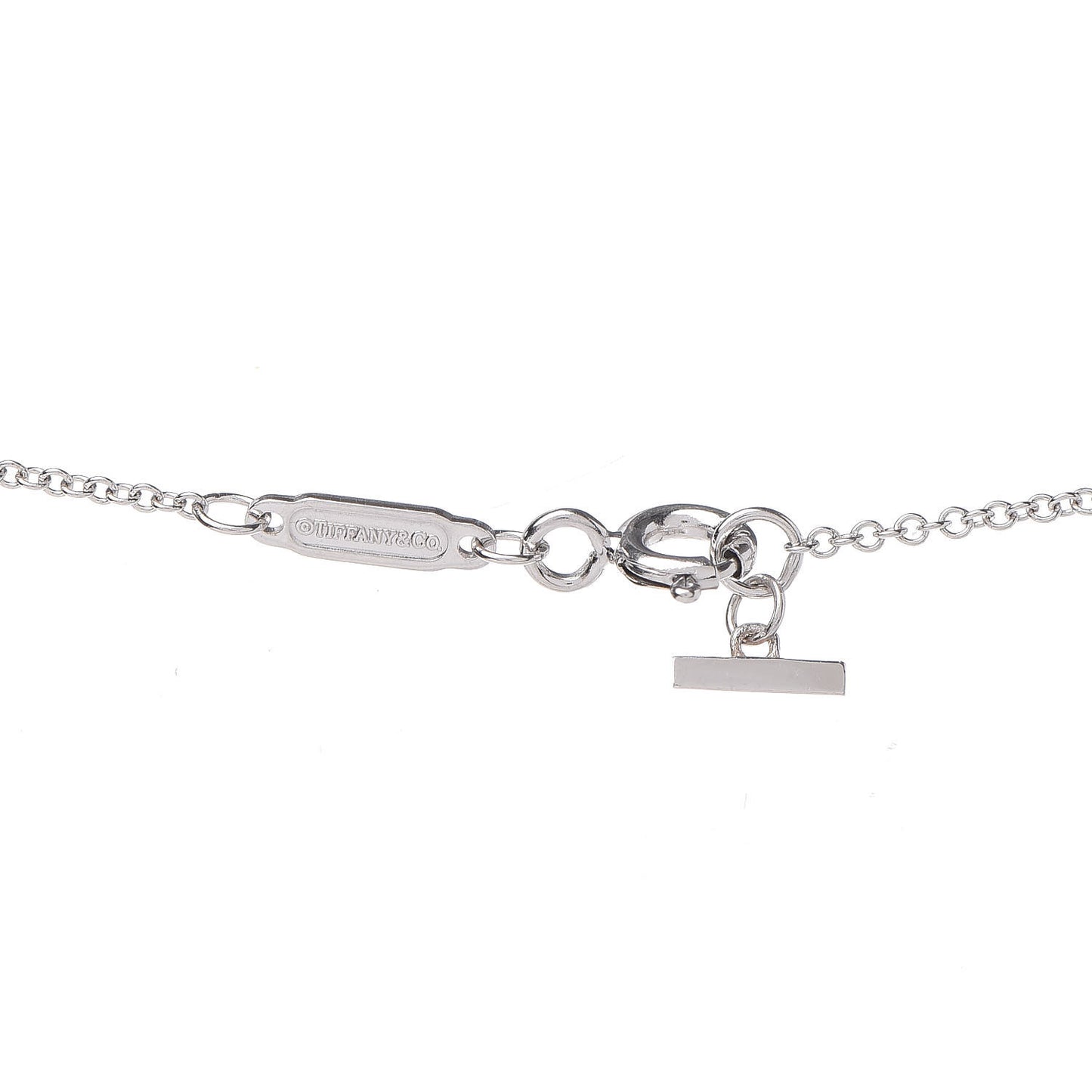 18K White Gold Diamond T Smile Pendant Necklace