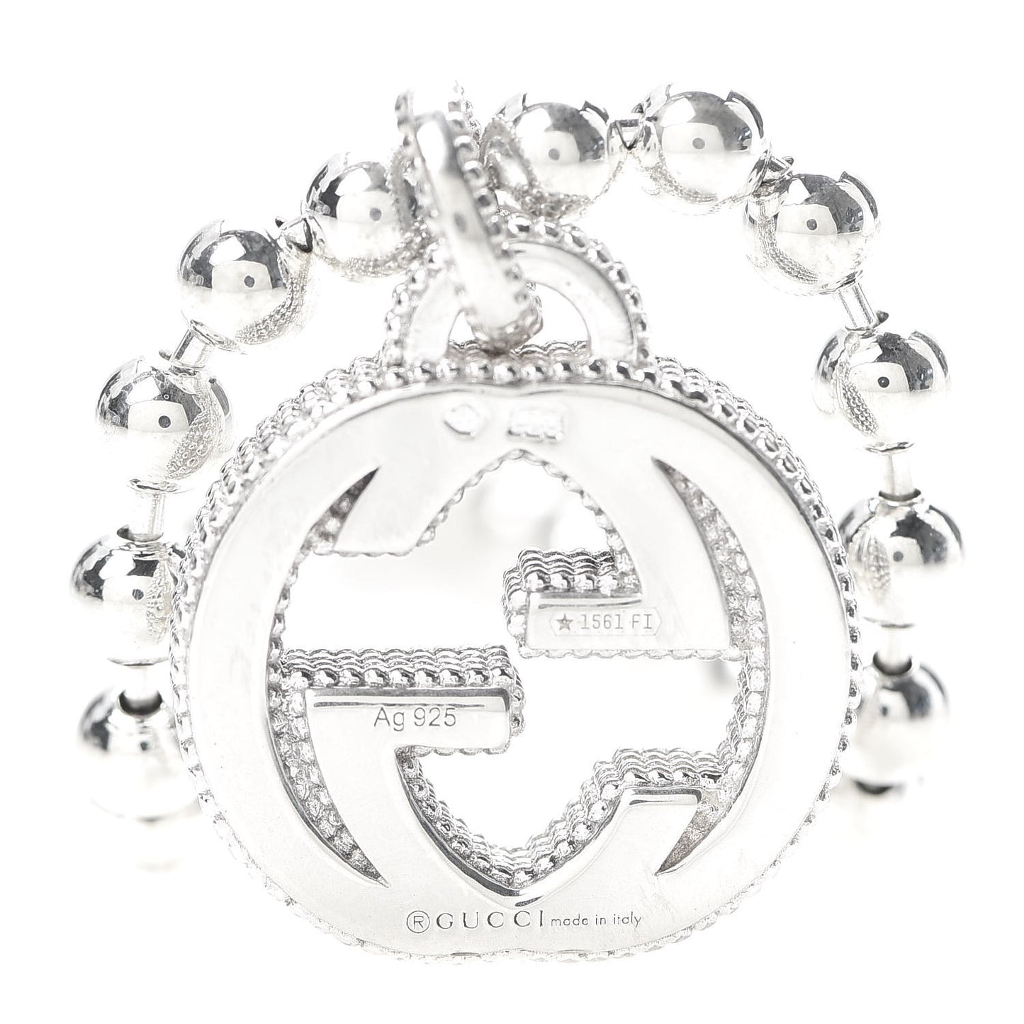 Sterling Silver Interlocking GG Charm Bracelet