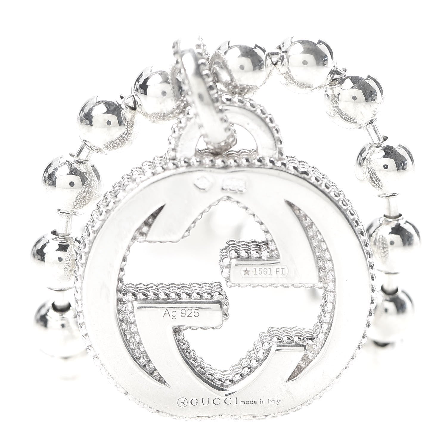 Gucci Sterling Silver Interlocking GG Charm Bracelet 6 of 7
