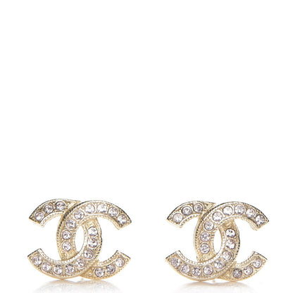 Chanel Crystal Timeless CC Earrings Gold Light Purple 1 of 5