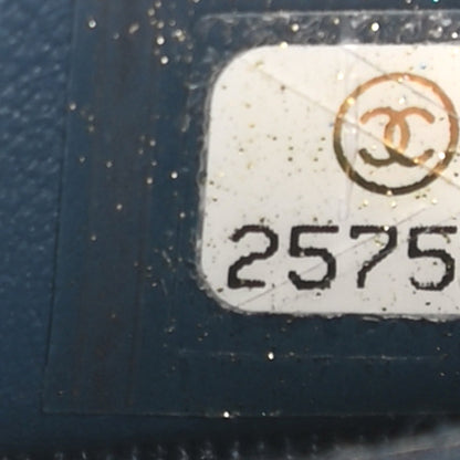 Chanel Metallic Caviar Quilted Zip Around Classic Coin Purse Dark Blue 7 of 8