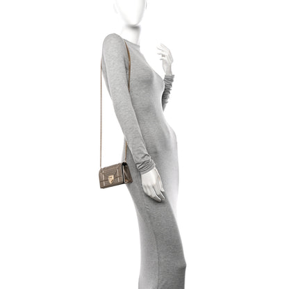 Christian Dior Metallic Patent Micro-Cannage Baby Diorama Flap Bag Gold 2 of 11
