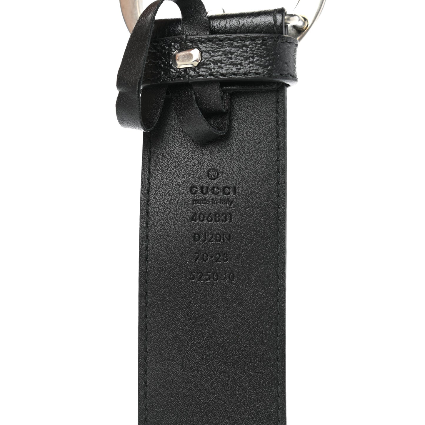 Textured Dollar Calfskin Nickel Double G 40mm Belt 70 28 Black